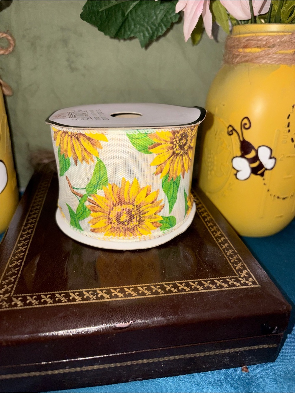 Sunflower Printed Ribbon - Yellow Floral Decorative Ribbon - Picture 2 of 3